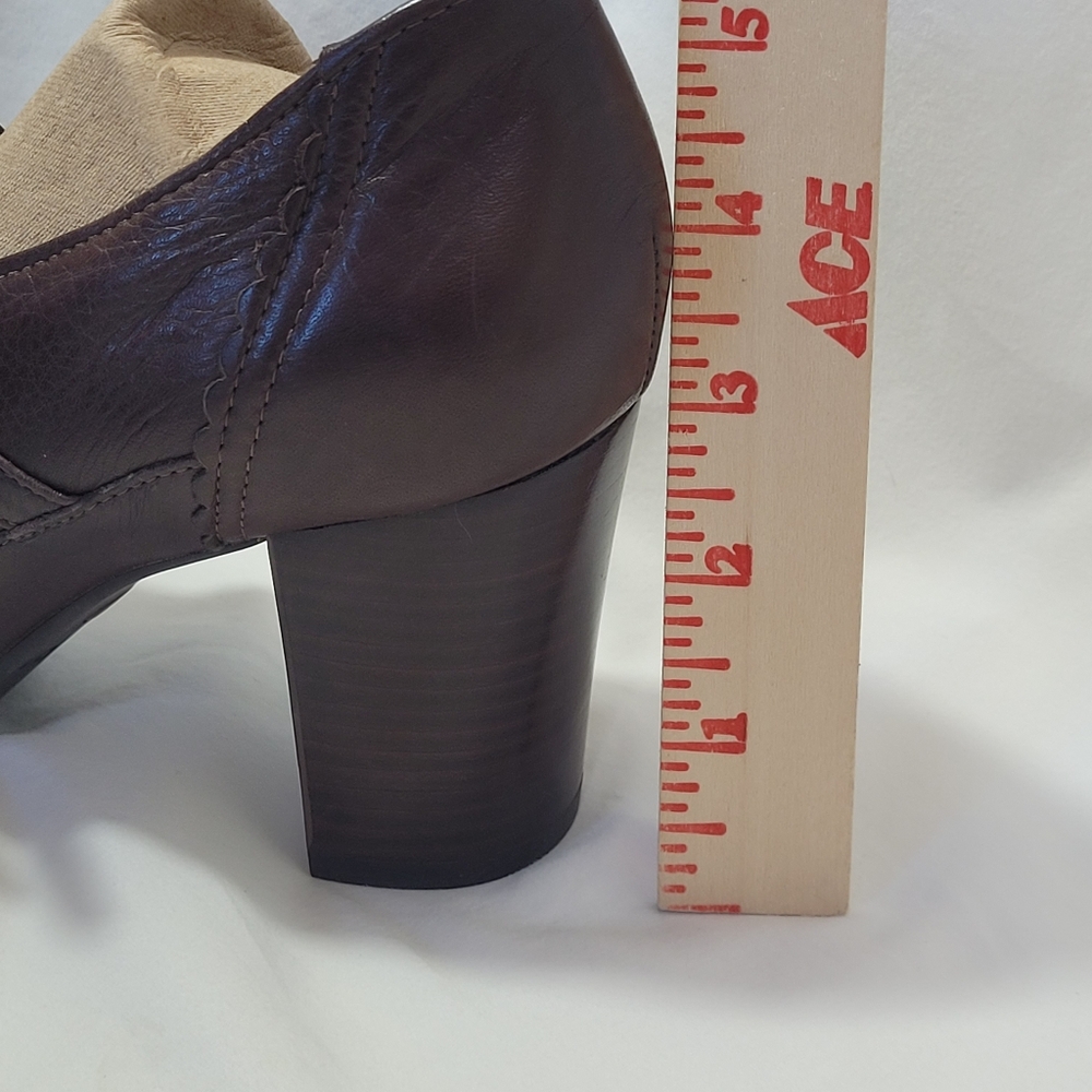 Clarks Stanhope Loafer Shoe Womens Dark Brown Leather Slip On Block Heel 10M NEW - Picture 13 of 15